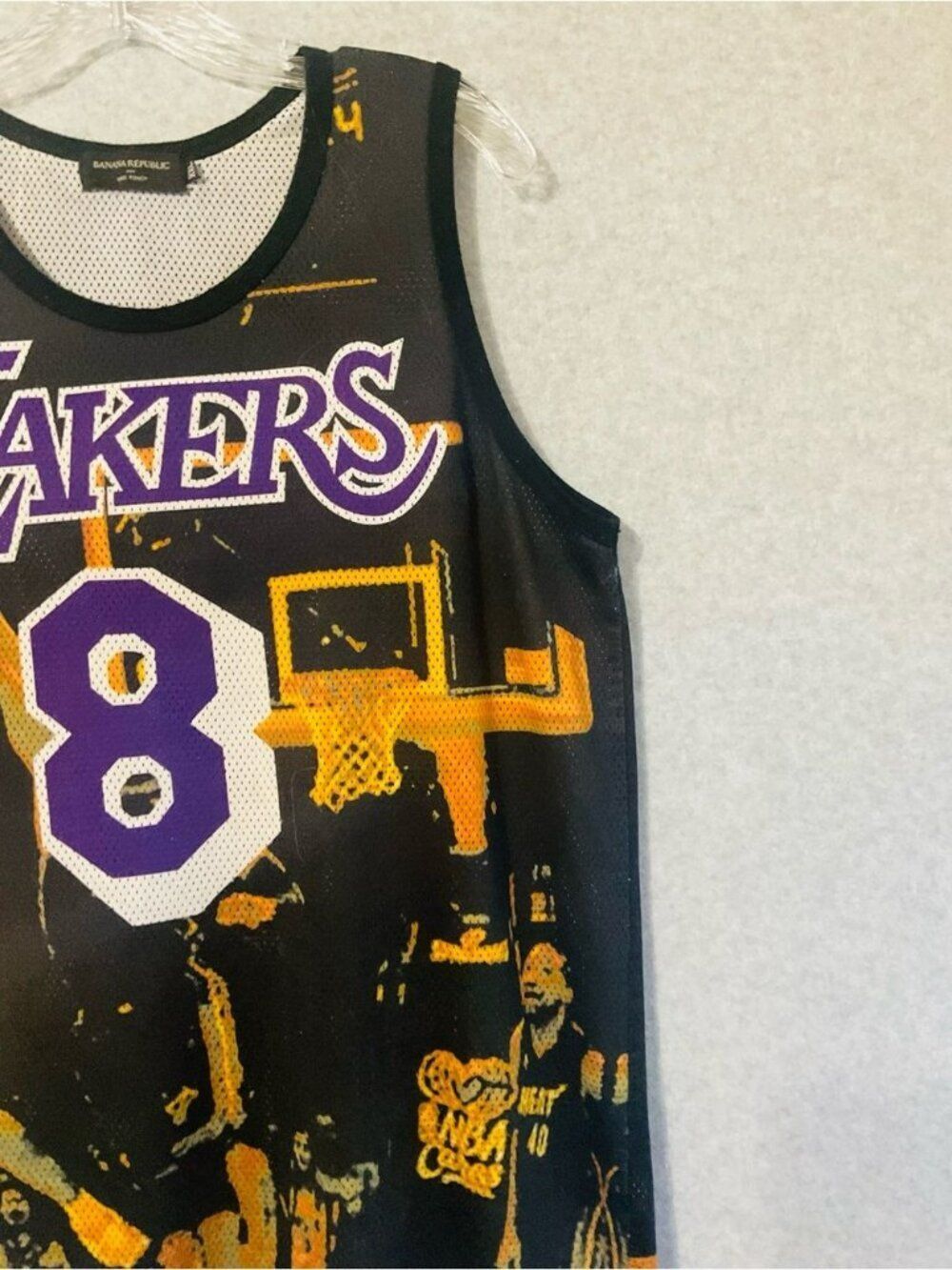 Banana Republic LA Lakers Kobe #8#24 Graphic mesh tank Top Jersey Sz XXL - Picture 4 of 7